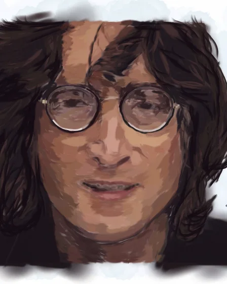 John Lennon – hand-drawn digital portrait by Diddy Wheldon